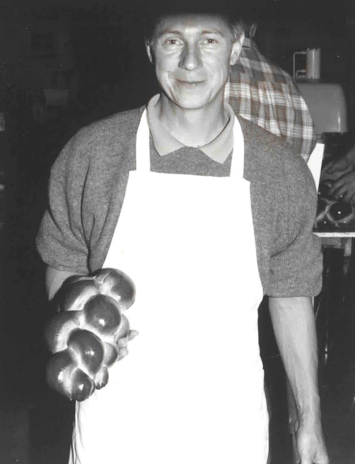 40 Jahre Fleischli, Jubiläum der Conditorei und Bäckerei in Zürch: Historisches Foto aus einer Backstube